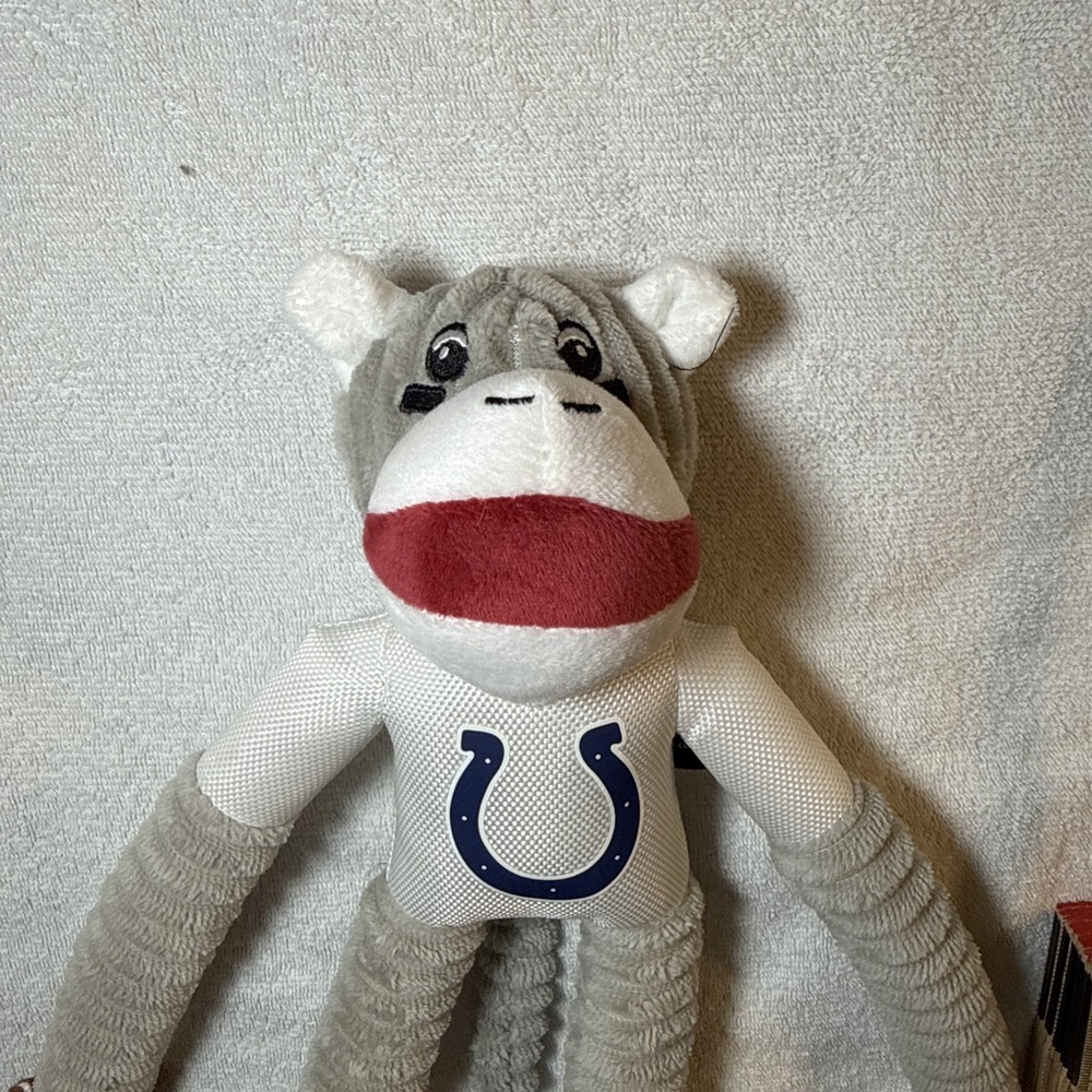 Little Earth Indianapolis Colts Sock Monkey Plush Toy NFL Licensed